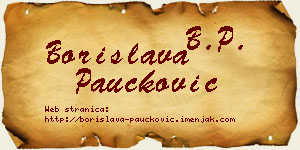 Borislava Paučković vizit kartica